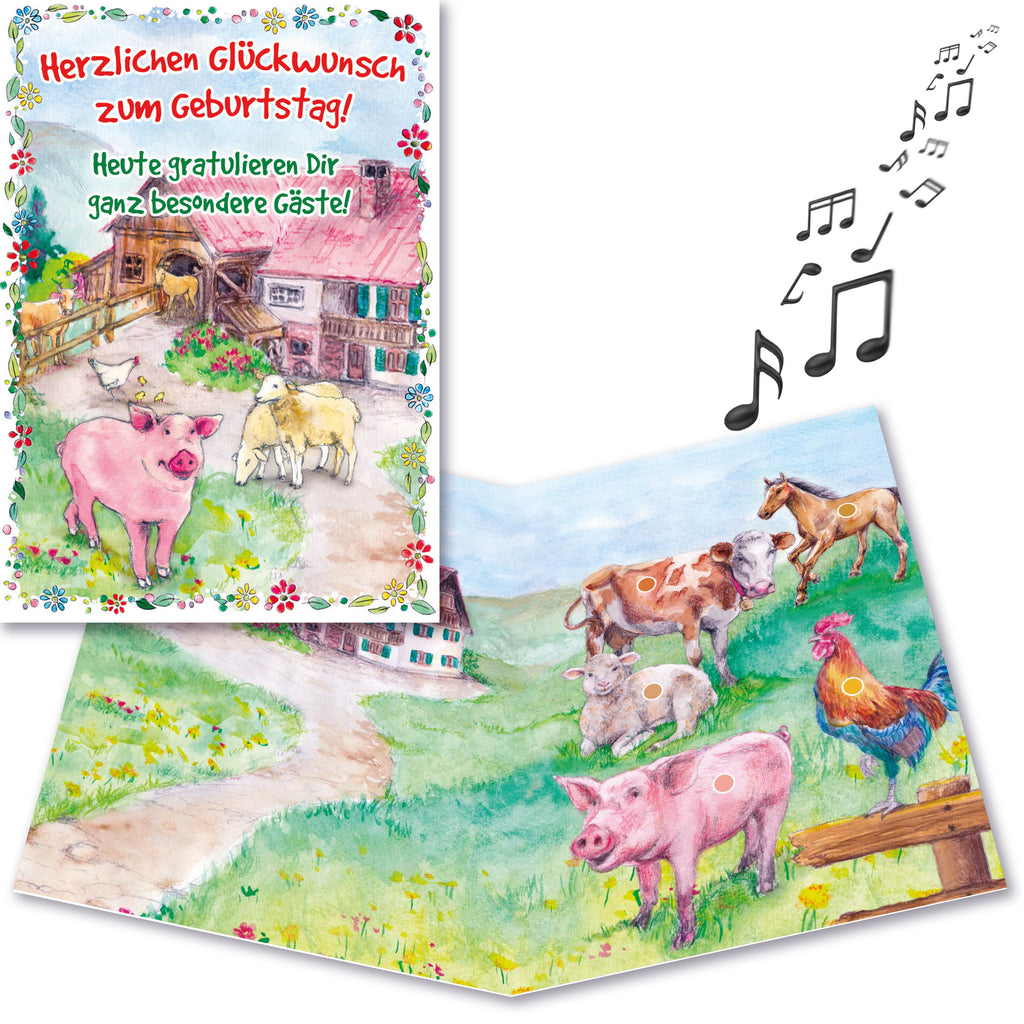 Bentino Geburtstagskarte Mit Musik & Leucht-Kerze - PopUp Karte Mit Celebration Song